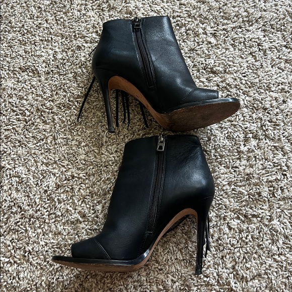 Coach Black Peep-Toe Ankle Boots 6.5 - Picture 4 of 12